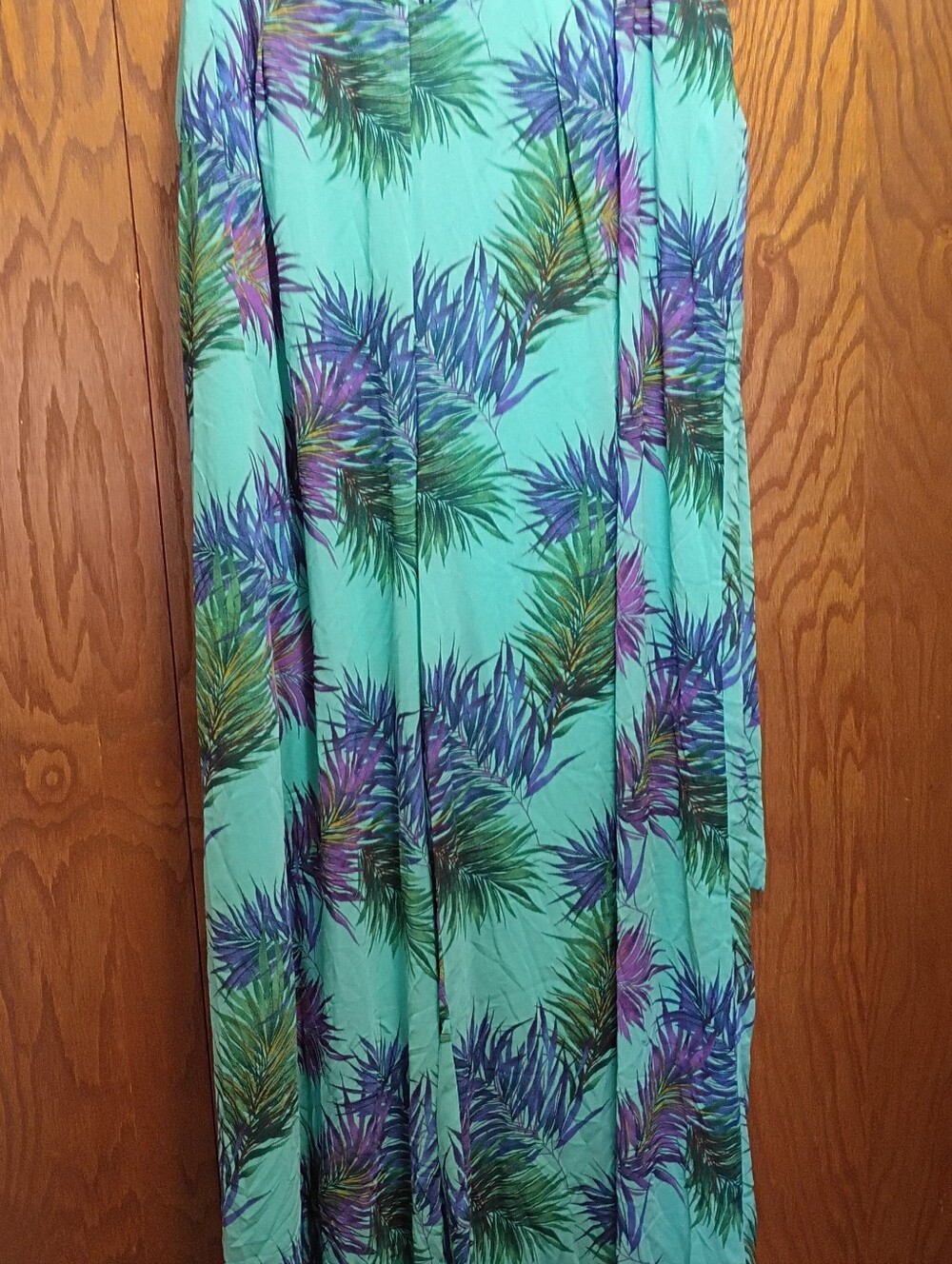 Fashion Nova Tropical Leaf Print pants.
